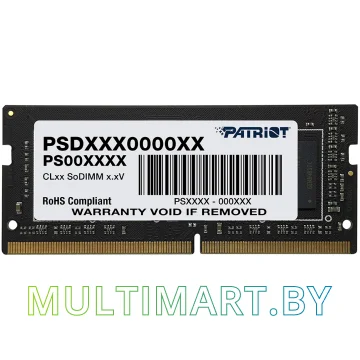 Оперативная память Patriot Signature Line 8GB DDR4 SODIMM PC4-25600 (PSD48G320081S)